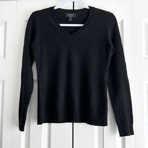 Charter Club Cashmere Sweater Size Petite Small Black V-Neck Pullover